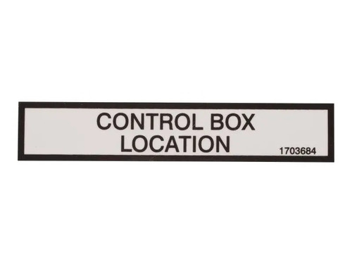 JLG Part # 1703684 | DECAL, CONT BOX LOC (DOM), EA