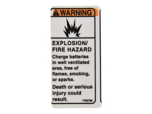 JLG Part # 1703785 | DECAL,WARNING-EXPLOSION, EA