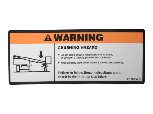 JLG Part # 1703804 | DECAL,WARNING CRUSHING, EA