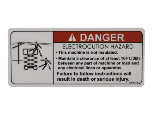 JLG Part # 1703823 | DECAL,DANGER ELECT. HAZARD, EA