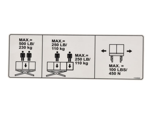 JLG Part # 1703868 | DECAL,CAPACITY 1932E2, EA