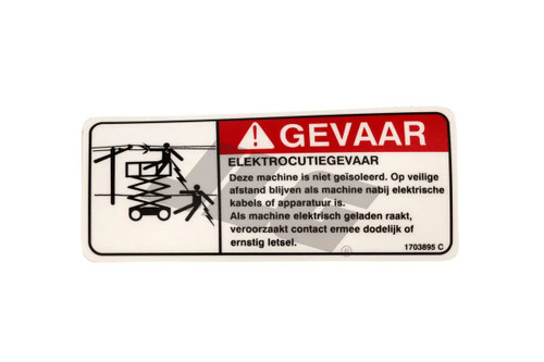 JLG Part # 1703895 | DECAL,DANGER ELECT.HAZARD (DUT, EA