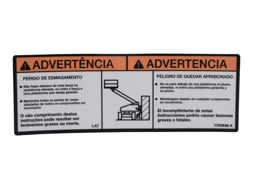 JLG Part # 1703946 | DECAL,WARNING CRUSHING (LAT), EA