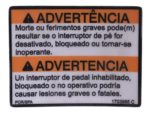 JLG Part # 1703985 | DECAL,FOOT SWITCH (LAT), EA