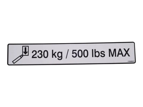 JLG Part # 1703996 | DECAL, 230/500 MAX CAP, EA