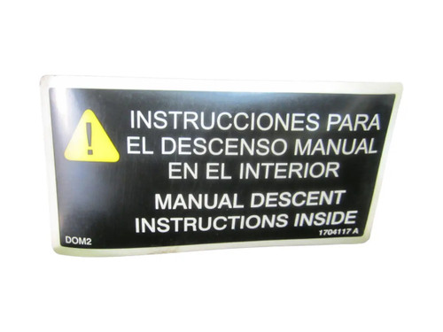 JLG Part # 1704117 | DECAL,MAN DES INSTR INSDE(DOM2, EA