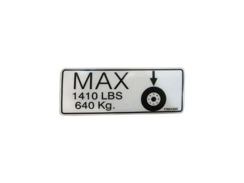 JLG Part # 1704133 | DECAL,MAX TIRE, EA