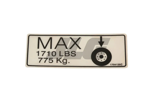 JLG Part # 1704135 | DECAL,MAX TIRE, EA