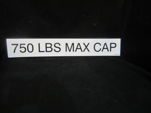 JLG Part # 1704238 | DECAL,750 LBS MAX CAP, EA