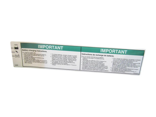 JLG Part # 1704329 | DECAL,BAT CHARGE INSTR (CAN), EA