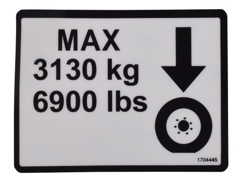 JLG Part # 1704445 | DECAL,MAX TIRE LOAD, EA