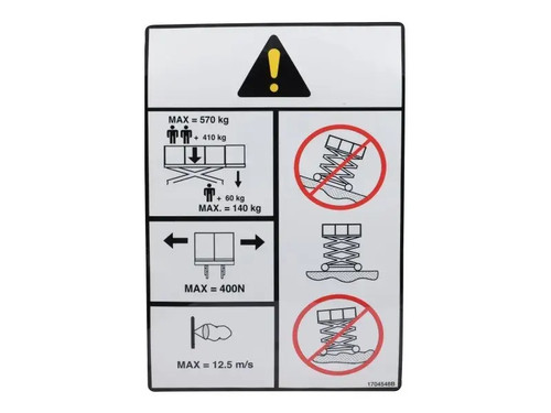 JLG Part # 1704548 | DECAL, CAPACITY (CE), EA
