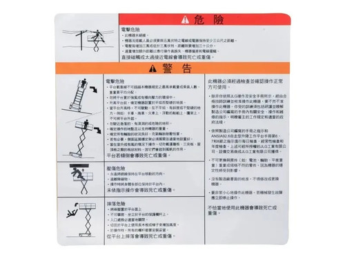 JLG Part # 1704616 | DECAL,DANGER/WARNING, EA