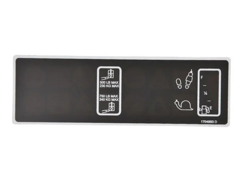 JLG Part # 1704993 | DECAL,LIGHT PANEL 750#(DOM), EA