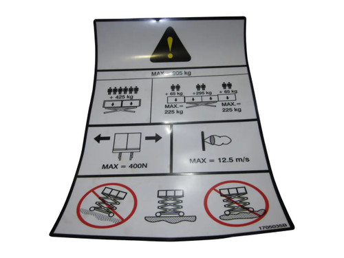 JLG Part # 1705035 | DECAL,CAP(905KG)(DUAL EXT), EA