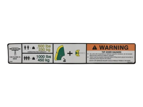 JLG Part # 1705168 | DECAL,PLF CAPACITY 1200/1350, EA