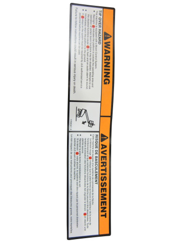 JLG Part # 1705341 | DECAL,TIP-OVER BCS(ENG/FRE), EA