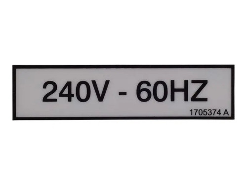 JLG Part # 1705374 | DECAL, 240V 60HZ, EA
