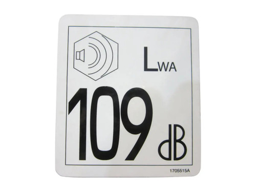 JLG Part # 1705515 | DECAL,109DB SOUND POWER LEVEL, EA