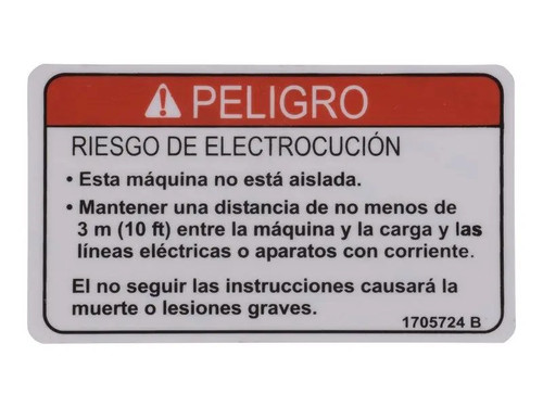 JLG Part # 1705724 | DECAL,WARNING ELECT (LAT), EA
