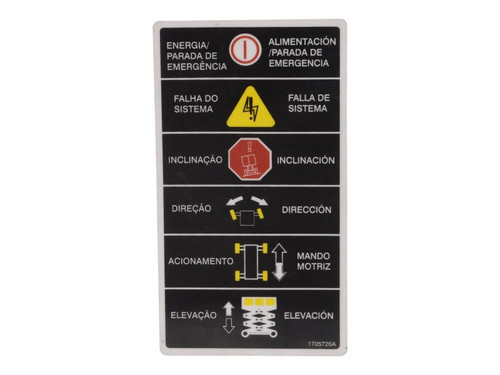 JLG Part # 1705726 | DECAL,LEGEND (POR/SPA), EA