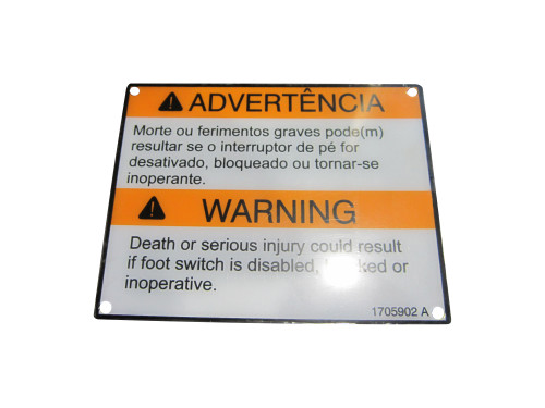 JLG Part # 1705902 | DECAL, FOOTSWITCH (BRZ/POR), EA