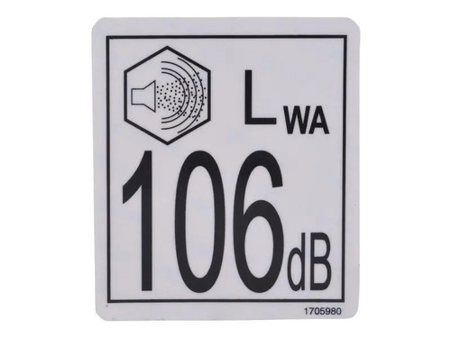 JLG Part # 1705980 | DECAL, 106 DB, EA