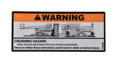 JLG Part # 1706099 | DECAL,CRUSHING, EA