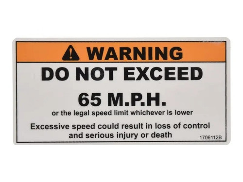 JLG Part # 1706112 | DECAL,SPEED LIMIT, EA