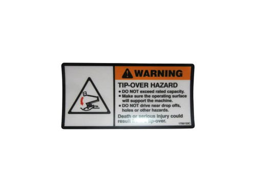 JLG Part # 1706133 | DECAL,TIP-OVER (ENG)(DRIVE), EA