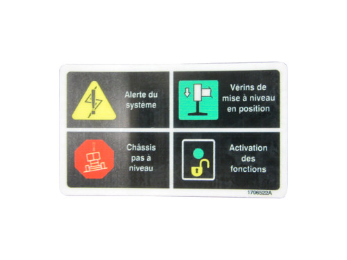 JLG Part # 1706522 | DECAL,PLF LEGEND, EA