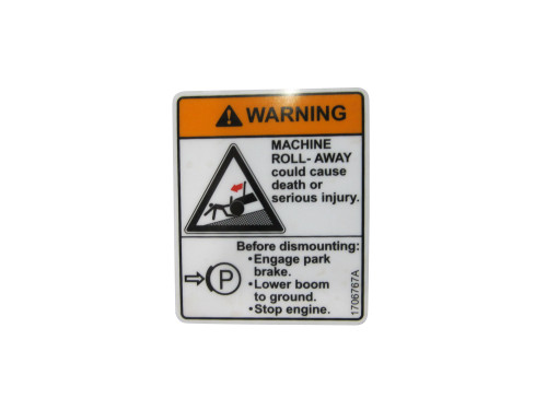 JLG Part # 1706767 | DECAL, VEHICLE ROLL AWAY, EA