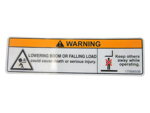 JLG Part # 1706850 | DECAL, CRUSH HAZARD WARNING, EA