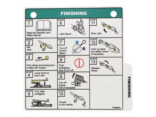 JLG Part # 1706924 | DECAL, GETTING FINISHED, EA