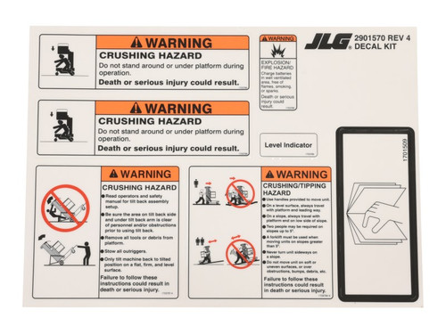 JLG Part # 2901570 | KIT,DECALS (DOM), EA