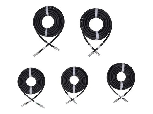 JLG hose kit components neatly arranged, highlighting OEM-quality parts designed for reliable maintenance and service.