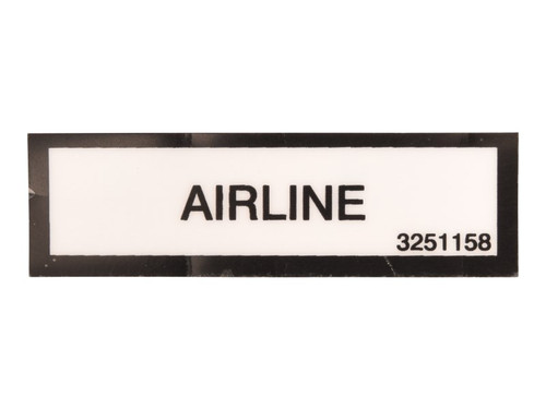 JLG Part # 3251158 | NAMEPLATE, AIRLINE, EA