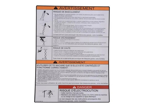 JLG Part # 3252098 | NAMEPLATE, DANGER/WARNING (CSA, EA