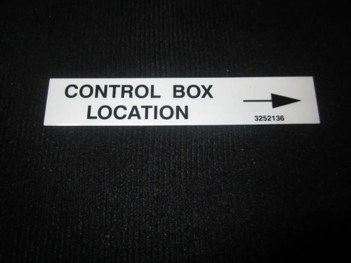 JLG Part # 3252136 | NAMEPLATE, CONT. BOX LOCATION, EA
