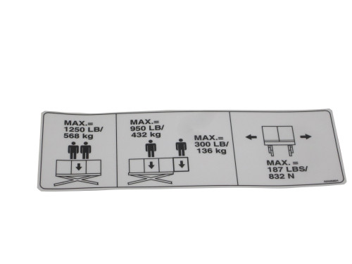 JLG Part # 3252689 | NAMEPLATE, CAPACITY, EA