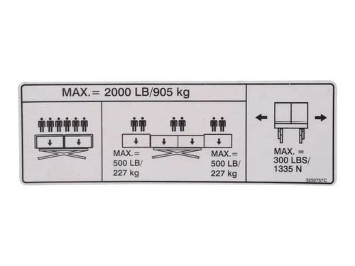 JLG Part # 3252757 | NAMEPLT,CAP(DUAL EXT)D/C/L/B/J, EA