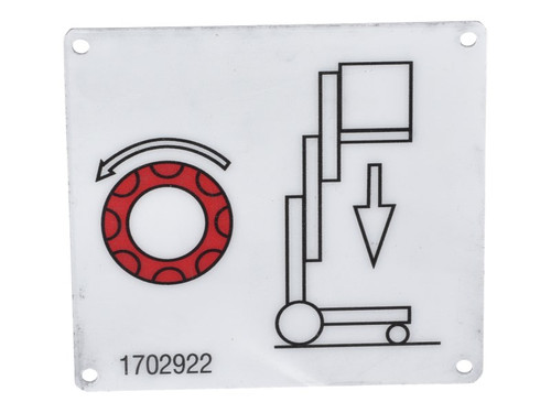 JLG Part # 1702922 | DECAL, MAN DSCNT, EA