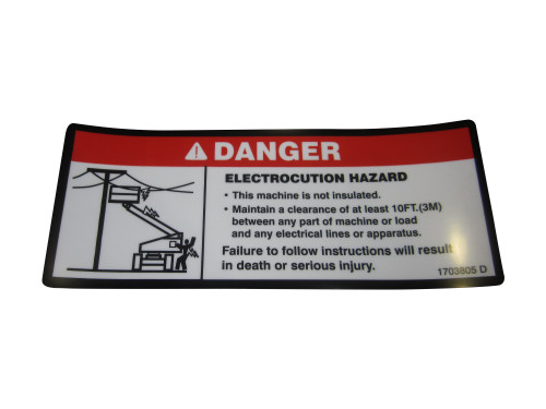 JLG Part # 1703805 | DECAL, DANGER ELECTROCUTION, EA
