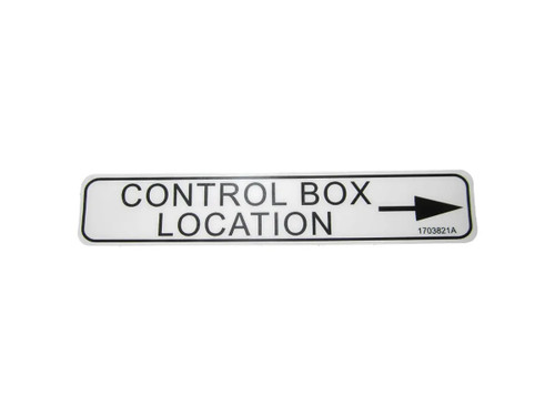 JLG Part # 1703821 | DECAL,CONTROL BOX LOCATION, EA