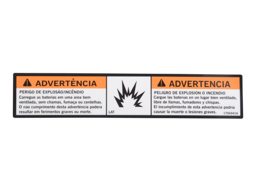 JLG Part # 1704341 | DECAL,WARN BATT VENT (LAT), EA