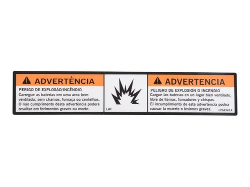 JLG Part # 1704341 | DECAL,WARN BATT VENT (LAT), EA