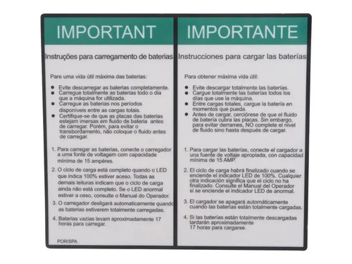 JLG Part # 1704453 | DECAL,CHARGING INSTR POR/SPA, EA