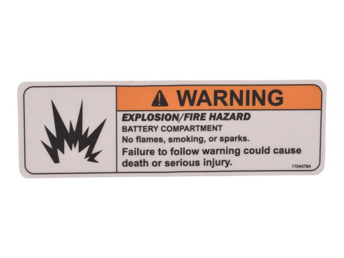 JLG Part # 1704479 | DECAL,WARNING BATTERY, EA