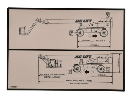 JLG Part # 1705096 | DECAL,LIFT DIAGRAM (1200/1350), EA