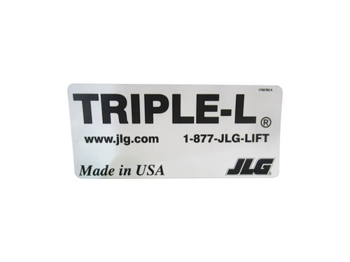 JLG Part # 1705783 | DECAL,TRIPLE-L JLG, EA